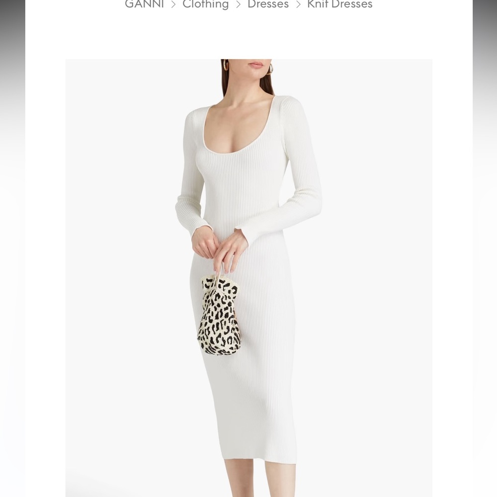 Ganni white knit dress